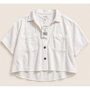 Weekend Los Angeles‎ Linen Button Front Top NWT Size Large White Relaxed Fit